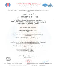 ČSN EN ISO 9001:2016 + ČSN EN ISO 3834-2:2022